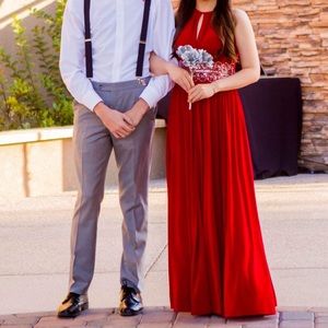 R&M Richards Long Special Occasion Prom Red Dress